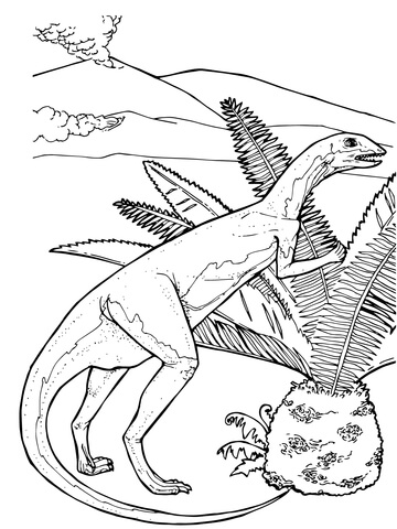 Fabrosaurus Herbivorous Jurassic Dinosaur Coloring Page